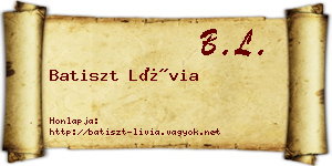 Batiszt Lívia névjegykártya